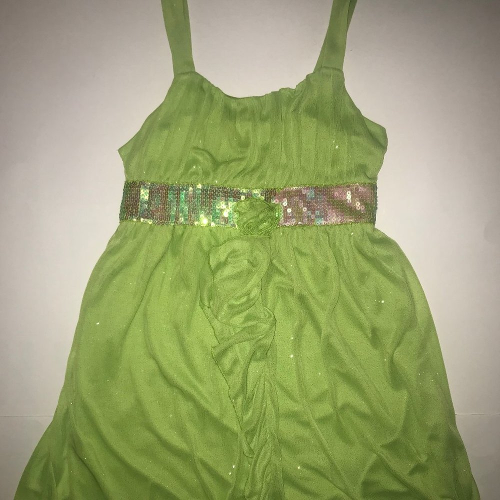 Green sparkly dress